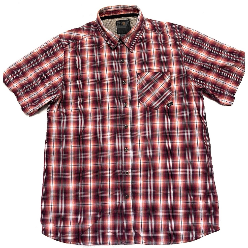 5.11 Tactical Mens Medium Short Sleeve Snap Button Up Vented Performance Shirt